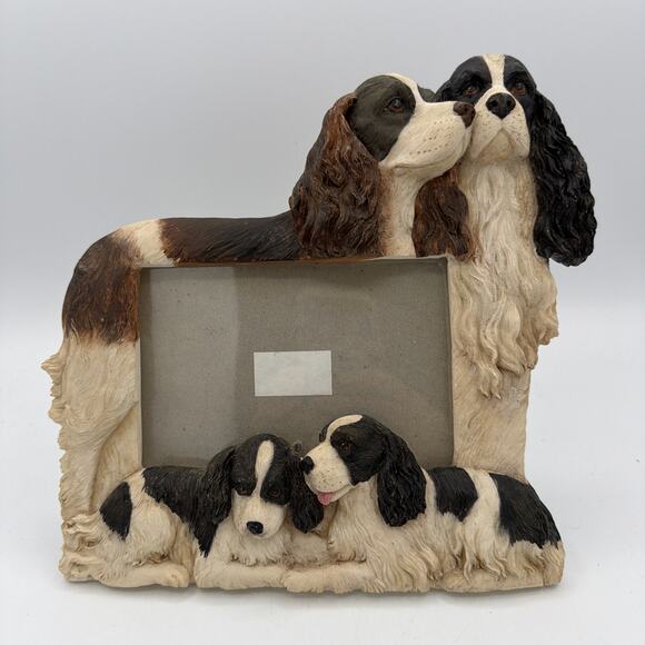 Springer Spaniel 3D Photo Picture Frame Hand Painted 4 X 6 Table Top Dog Family - Picture 1 of 10